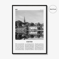 Exeter Print Black and White, Exeter Wall Art, Exeter Poster, Exeter Photo, Exeter Wall Décor, Exeter Map, England