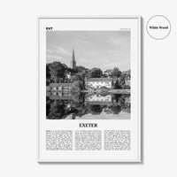 Exeter Print Black and White, Exeter Wall Art, Exeter Poster, Exeter Photo, Exeter Wall Décor, Exeter Map, England