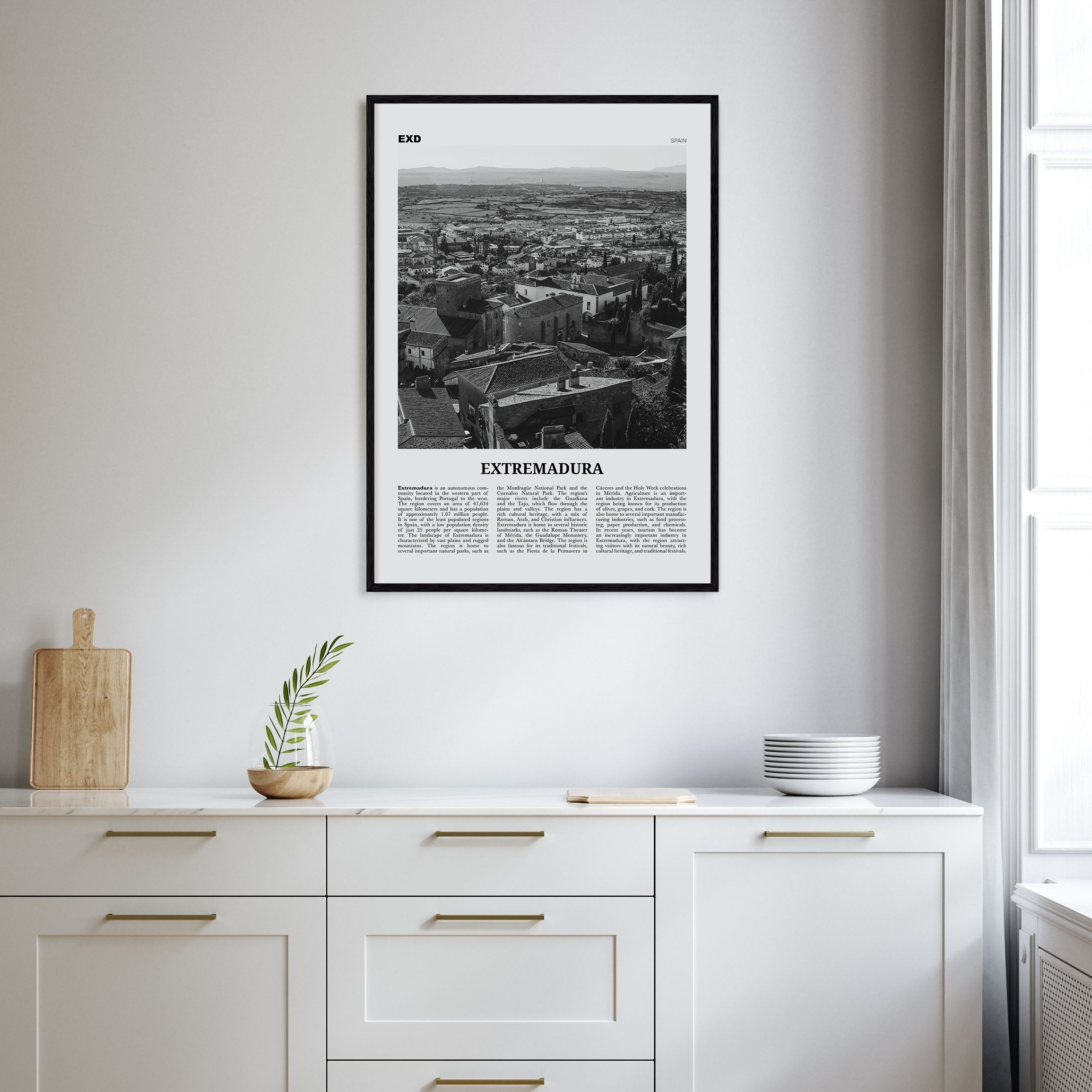 Extremadura Travel B&W Poster
