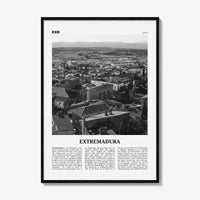 Extremadura Print Black and White, Extremadura Wall Art, Extremadura Poster, Extremadura Photo, Extremadura Wall Décor, Extremadura Map