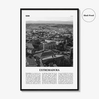Extremadura Print Black and White, Extremadura Wall Art, Extremadura Poster, Extremadura Photo, Extremadura Wall Décor, Extremadura Map