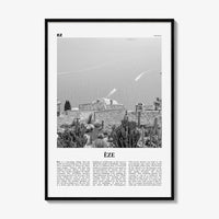 Eze Print Black and White, Èze Wall Art, Èze Poster, Èze Photo, Èze Wall Décor, Èze Map, France