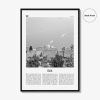 Eze Print Black and White, Èze Wall Art, Èze Poster, Èze Photo, Èze Wall Décor, Èze Map, France