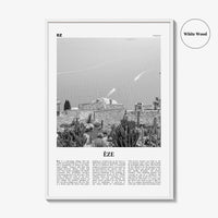 Eze Print Black and White, Èze Wall Art, Èze Poster, Èze Photo, Èze Wall Décor, Èze Map, France