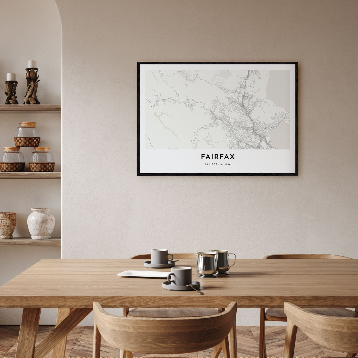 Fairfax, California Map Landscape Poster