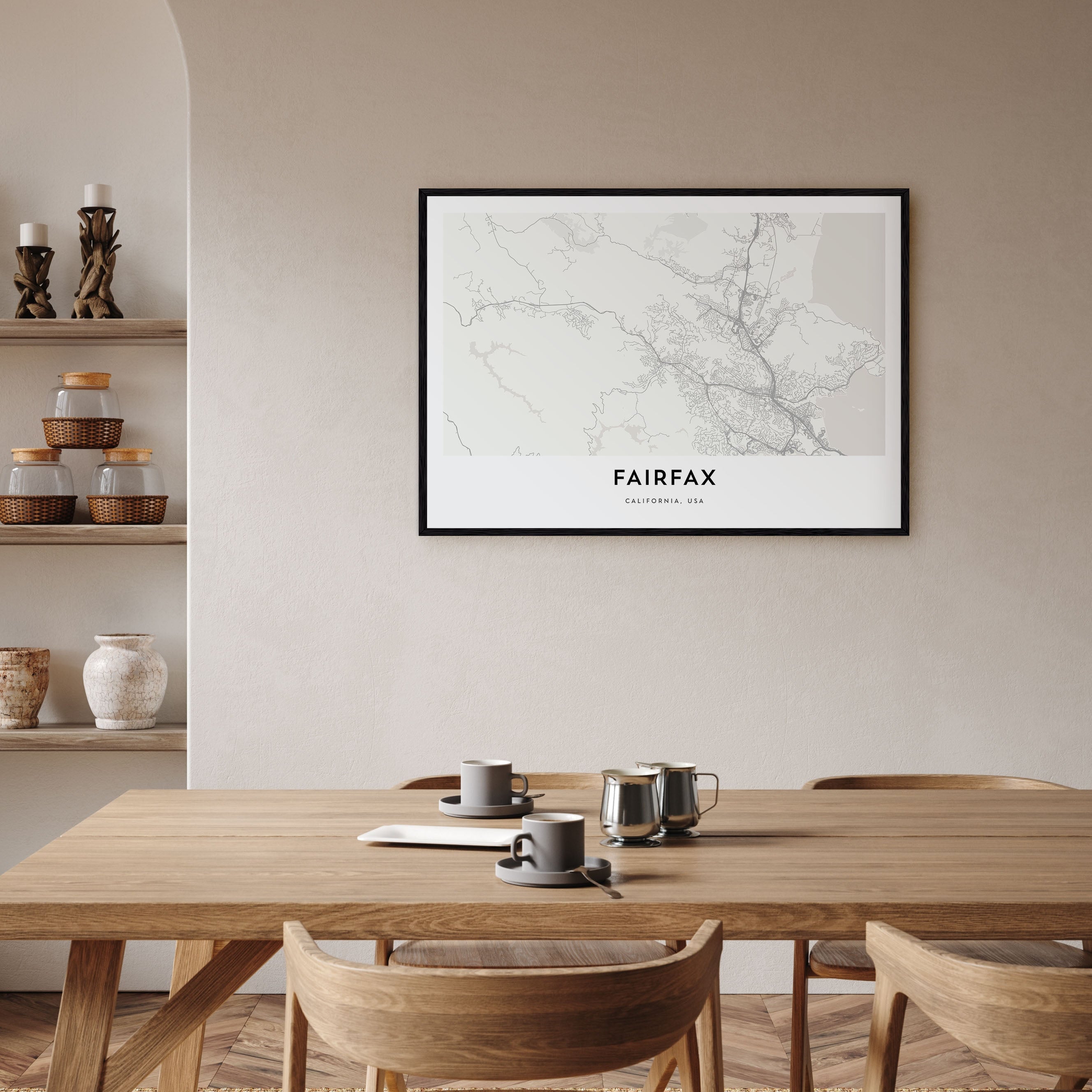 Fairfax, California Map Landscape Poster