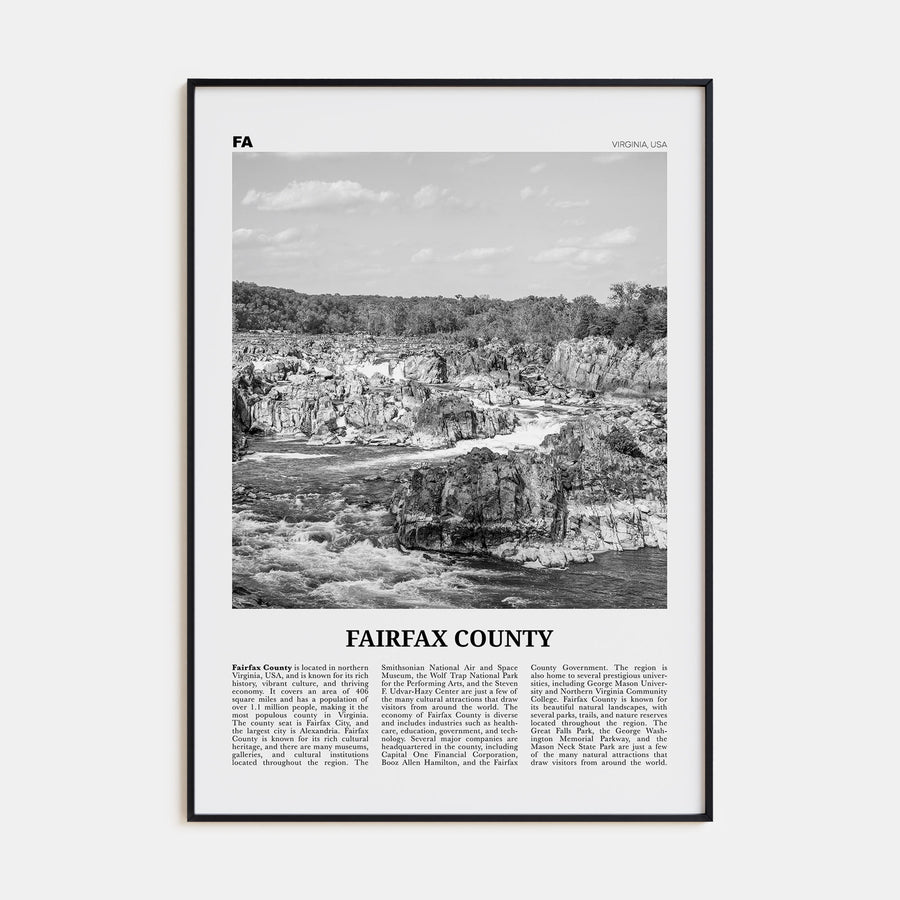 Fairfax County Travel B&W Poster