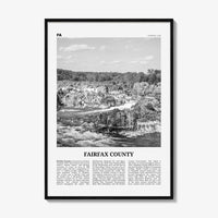 Fairfax County Print Black and White, Fairfax County Wall Art, Fairfax County Poster, Fairfax County Photo, Fairfax Wall Décor, Fairfax Map