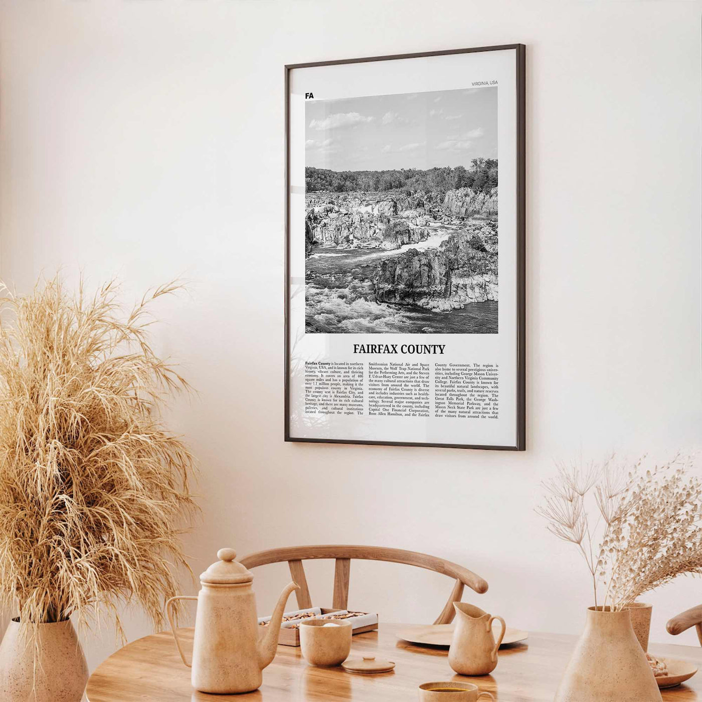 Fairfax County Print Black and White, Fairfax County Wall Art, Fairfax County Poster, Fairfax County Photo, Fairfax Wall Décor, Fairfax Map