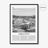 Fairfax County Print Black and White, Fairfax County Wall Art, Fairfax County Poster, Fairfax County Photo, Fairfax Wall Décor, Fairfax Map