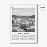 Fairfax County Print Black and White, Fairfax County Wall Art, Fairfax County Poster, Fairfax County Photo, Fairfax Wall Décor, Fairfax Map