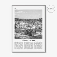 Fairfax County Print Black and White, Fairfax County Wall Art, Fairfax County Poster, Fairfax County Photo, Fairfax Wall Décor, Fairfax Map