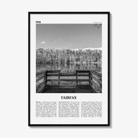 Fairfax Print Black and White Virginia, Fairfax Wall Art, Fairfax Poster, Fairfax Photo, Fairfax Wall Décor, Virginia, United States