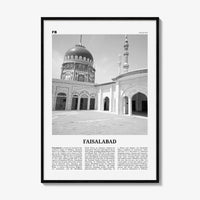 Faisalabad Print Black and White, Faisalabad Wall Art, Faisalabad Poster, Faisalabad Photo, Faisalabad Wall Décor, Faisalabad Map, Pakistan