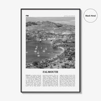 Falmouth Print Black and White Antigua and Barbuda, Falmouth Wall Art, Falmouth Poster, Falmouth Photo, Falmouth Map, Falmouth Wall Decor