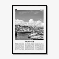 Falmouth Print Black and White England, Falmouth Wall Art, Falmouth Poster, Falmouth Photo, Falmouth Map, Falmouth Wall Decor, UK