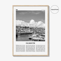Falmouth Print Black and White England, Falmouth Wall Art, Falmouth Poster, Falmouth Photo, Falmouth Map, Falmouth Wall Decor, UK