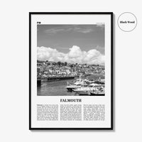 Falmouth Print Black and White England, Falmouth Wall Art, Falmouth Poster, Falmouth Photo, Falmouth Map, Falmouth Wall Decor, UK