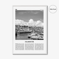 Falmouth Print Black and White England, Falmouth Wall Art, Falmouth Poster, Falmouth Photo, Falmouth Map, Falmouth Wall Decor, UK