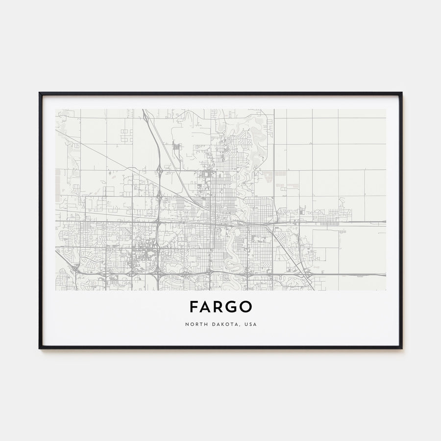 Fargo Map Landscape Poster
