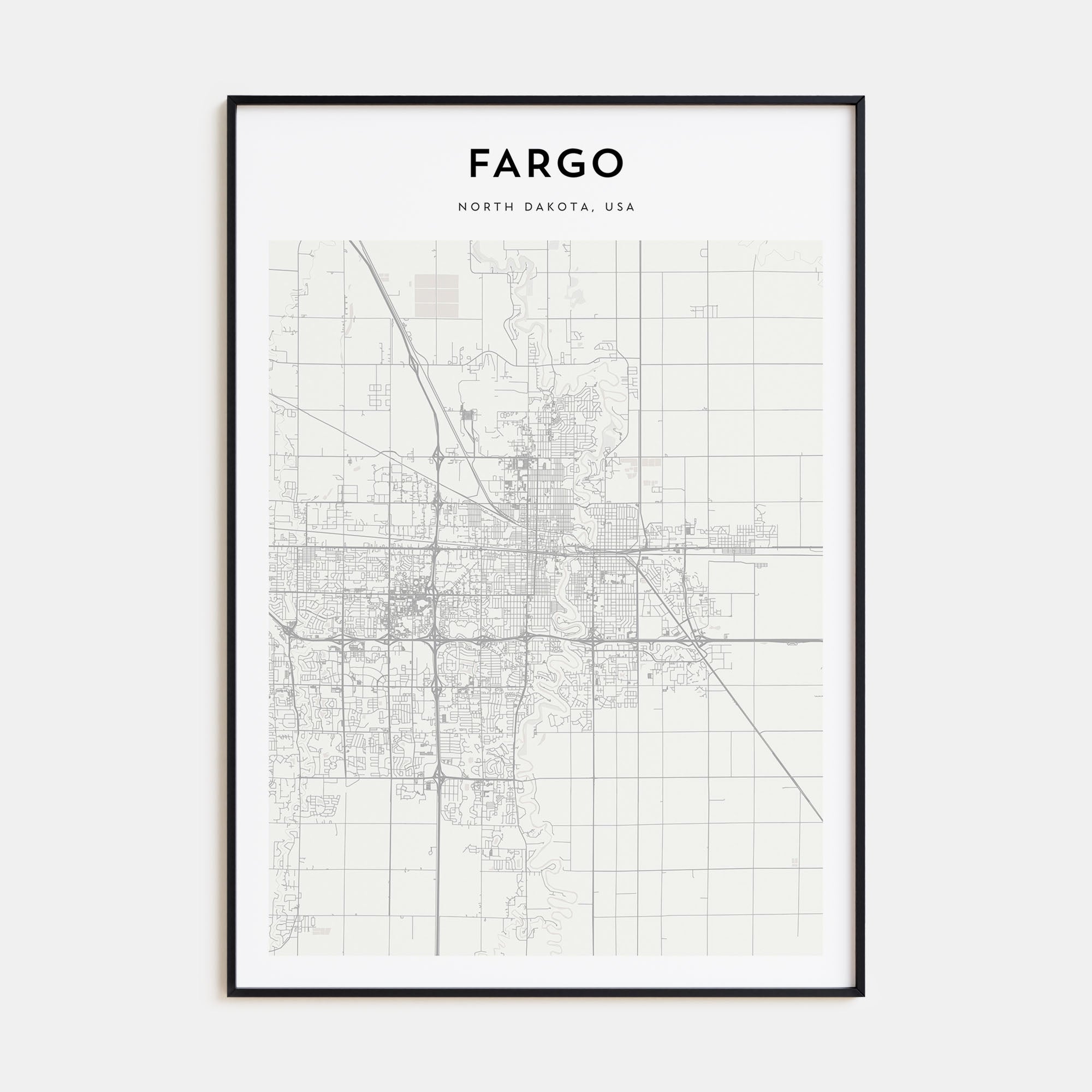 Fargo Map Portrait Poster