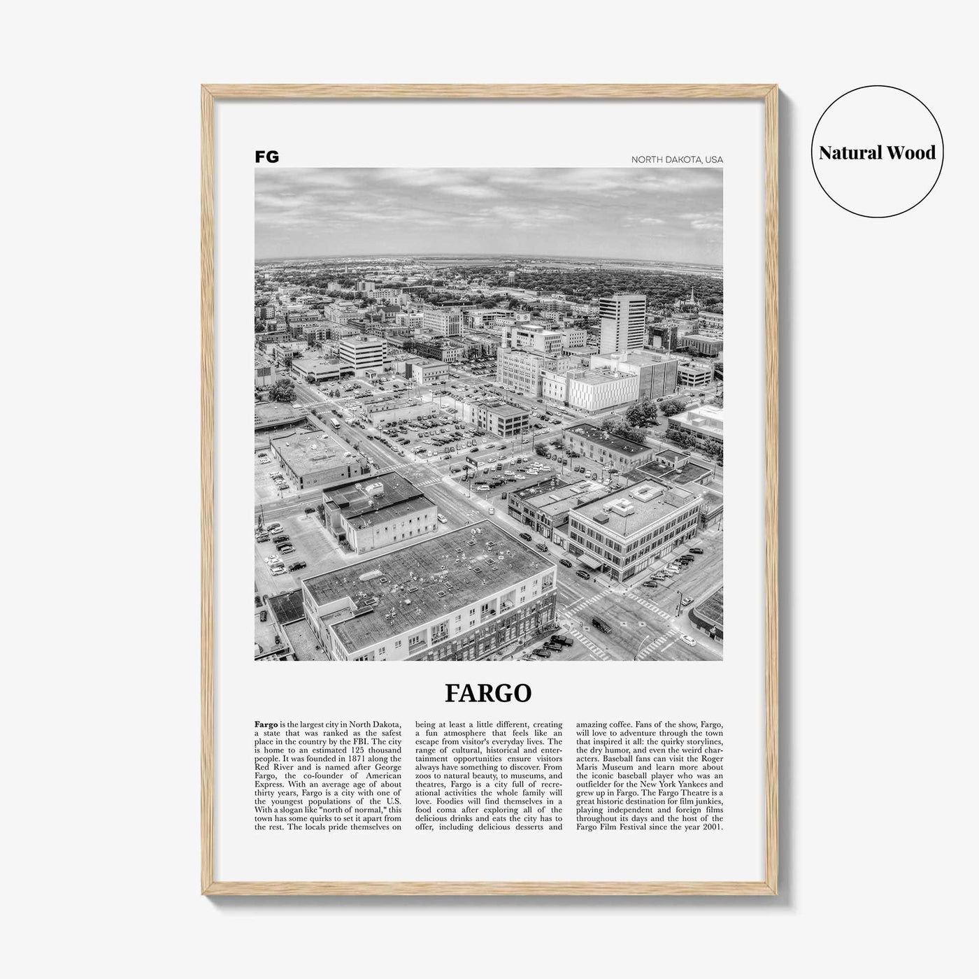 Fargo Print Black and White No 2, Fargo Wall Art, Fargo Poster, Fargo Photo, Fargo Wall Décor, Oregon, USA, United States, North America