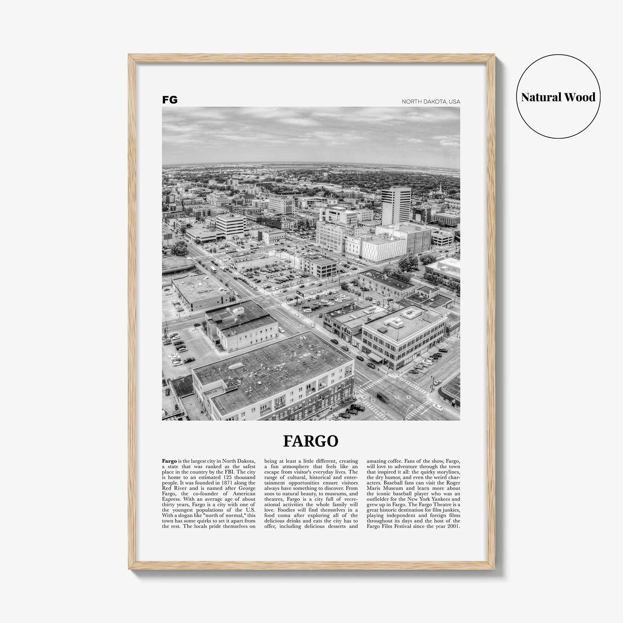 Fargo Print Black and White No 2, Fargo Wall Art, Fargo Poster, Fargo Photo, Fargo Wall Décor, Oregon, USA, United States, North America