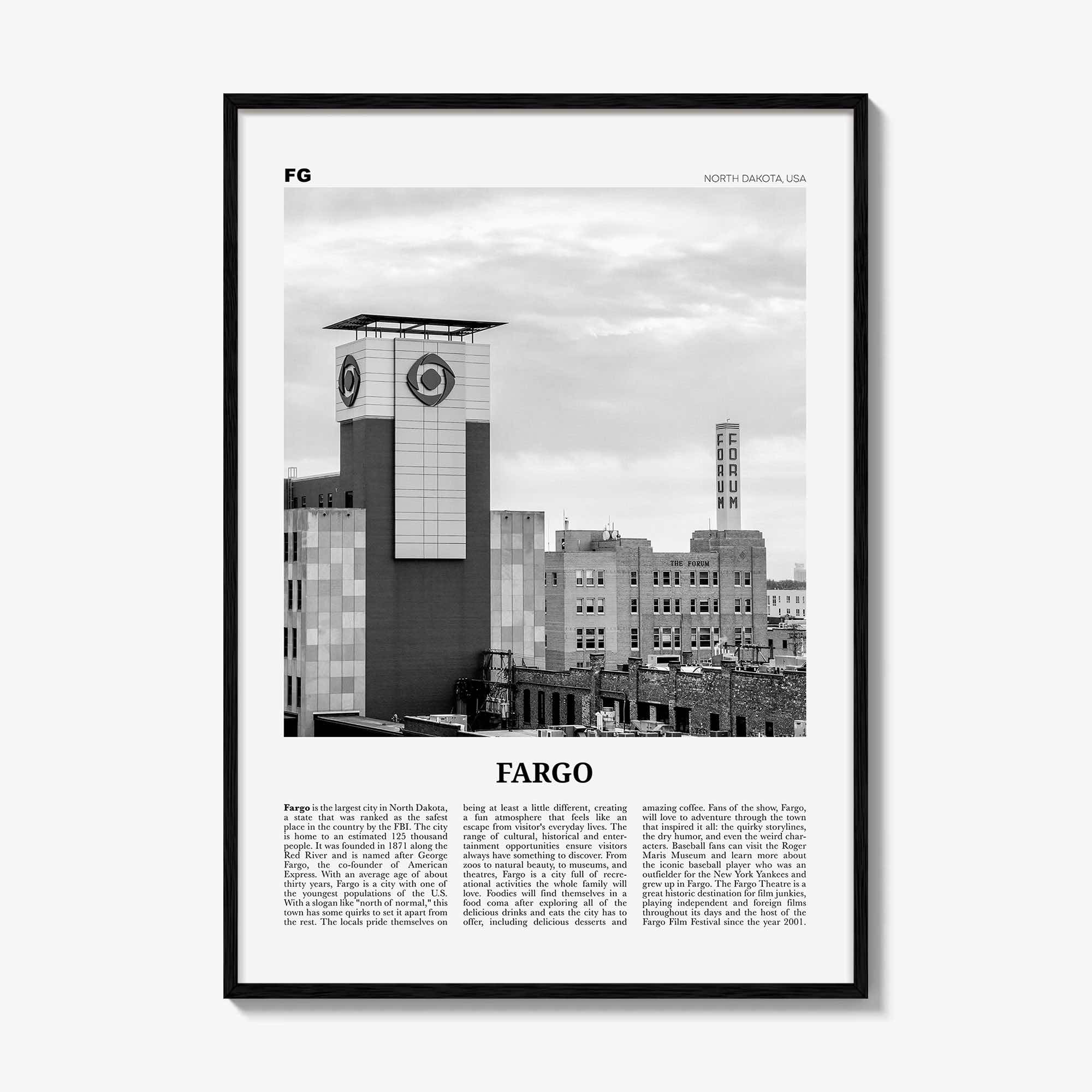 Fargo Print Black and White No 3, Fargo Wall Art, Fargo Poster, Fargo Photo, Fargo Wall Décor, Oregon, USA, United States, North America
