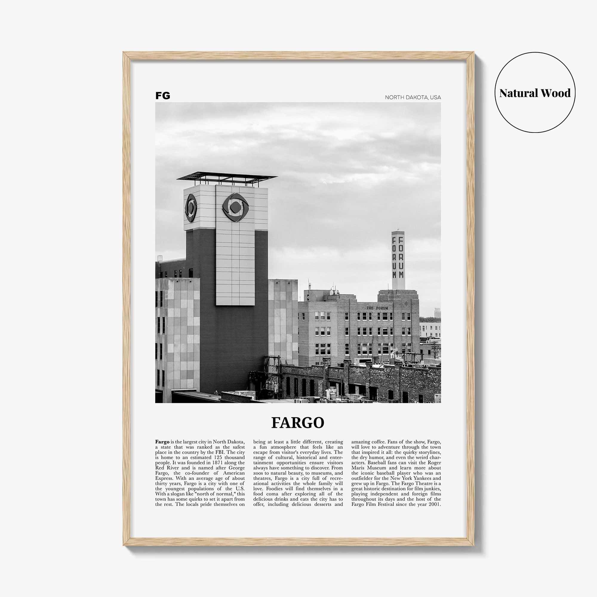 Fargo Print Black and White No 3, Fargo Wall Art, Fargo Poster, Fargo Photo, Fargo Wall Décor, Oregon, USA, United States, North America