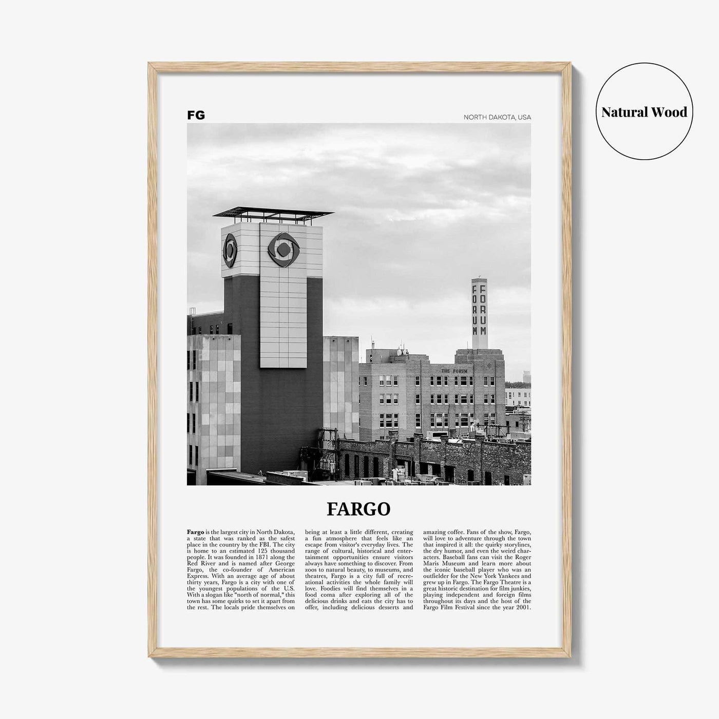 Fargo Print Black and White No 3, Fargo Wall Art, Fargo Poster, Fargo Photo, Fargo Wall Décor, Oregon, USA, United States, North America