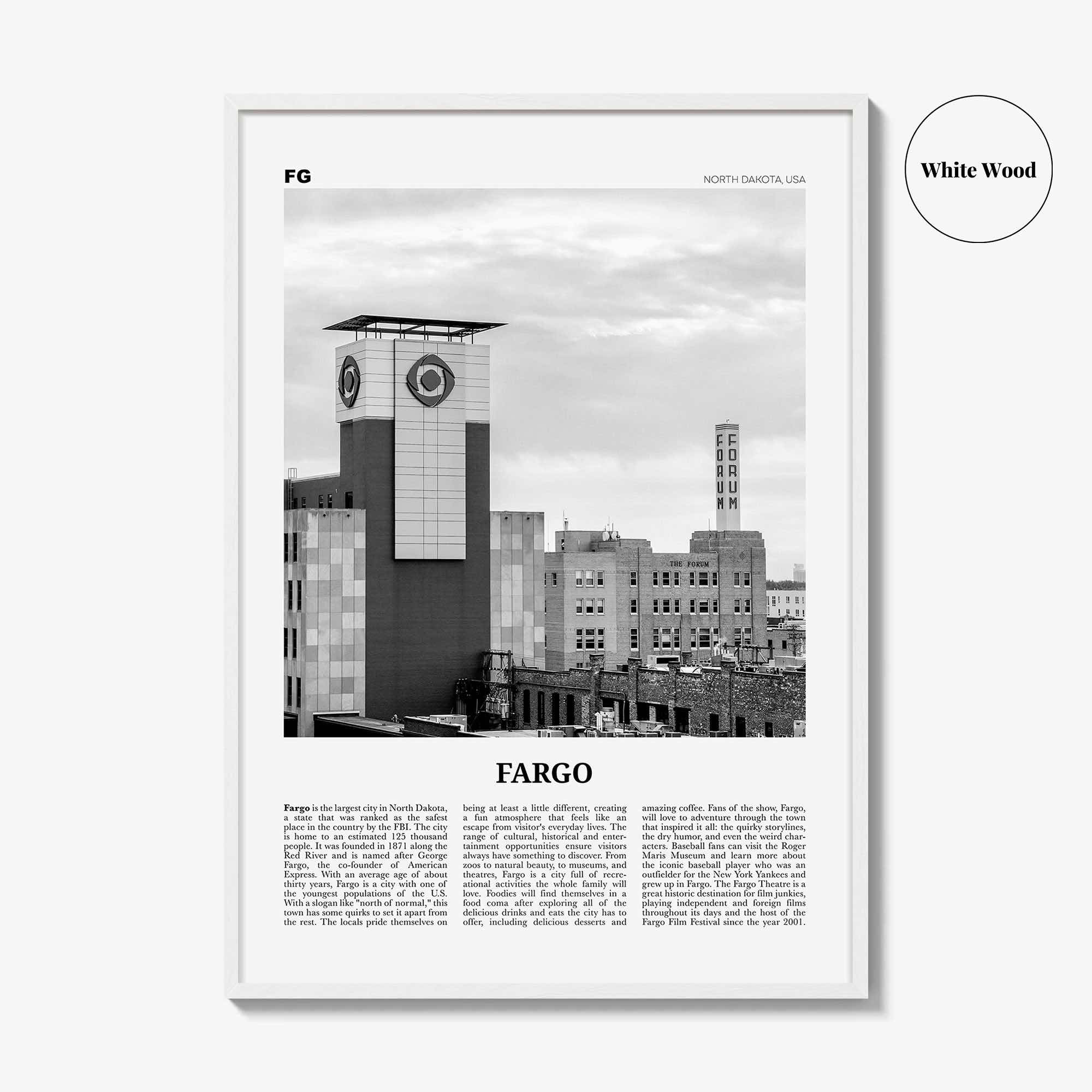 Fargo Print Black and White No 3, Fargo Wall Art, Fargo Poster, Fargo Photo, Fargo Wall Décor, Oregon, USA, United States, North America