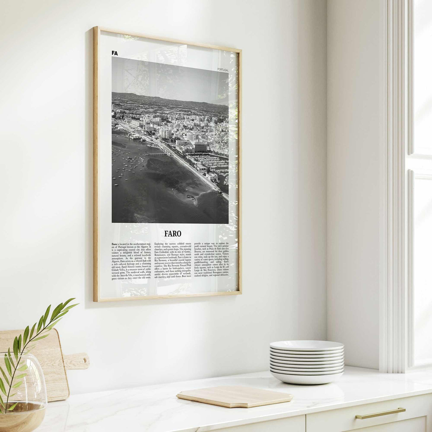 Faro Print Black and White, Faro Wall Art, Faro Poster, Faro Photo, Faro Wall Décor, Faro Map, Portugal