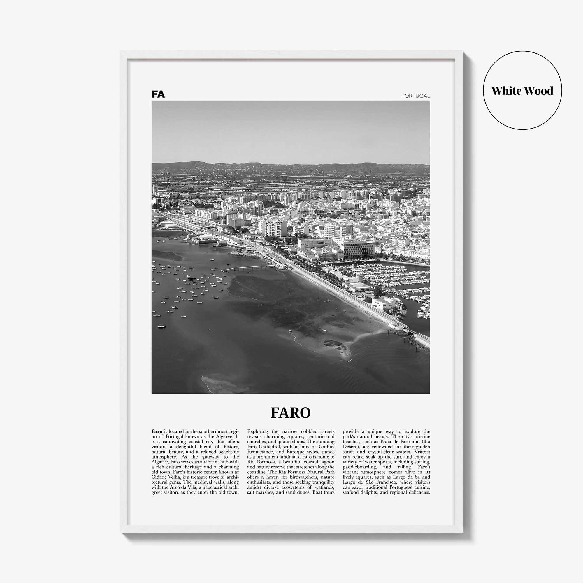 Faro Print Black and White, Faro Wall Art, Faro Poster, Faro Photo, Faro Wall Décor, Faro Map, Portugal