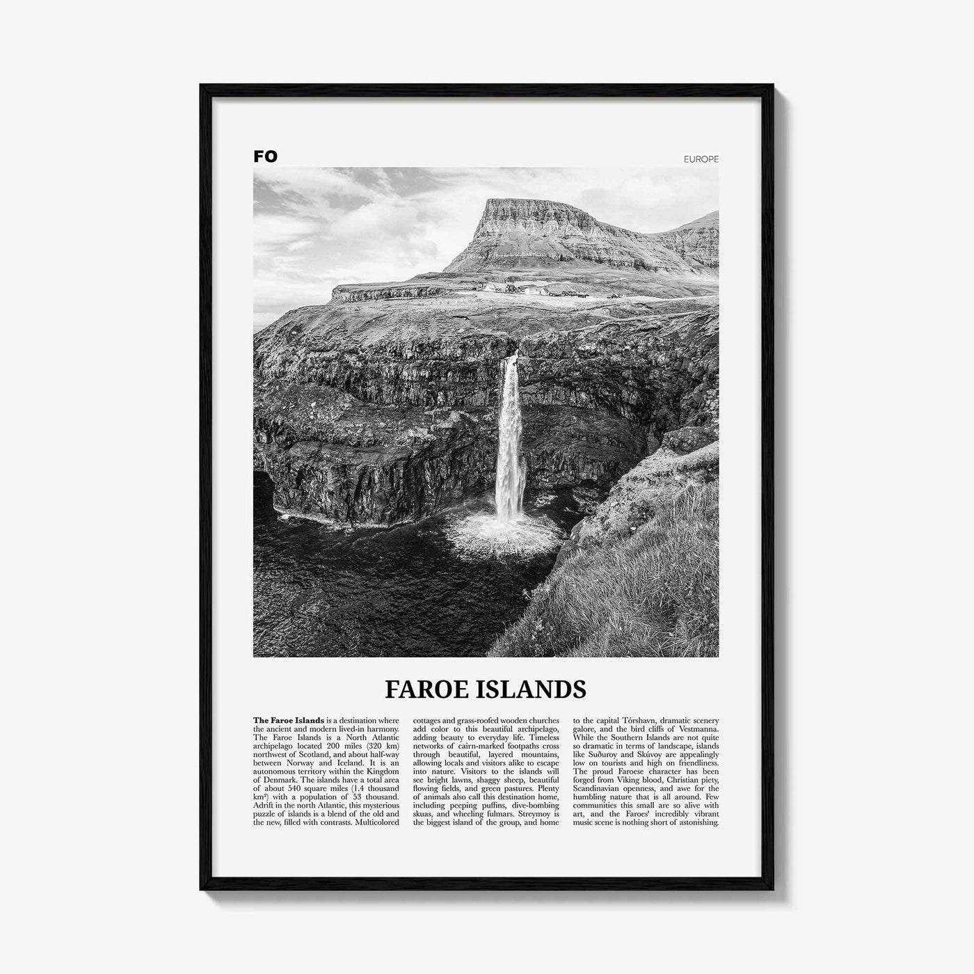 Faroe Islands Print Black and White, Faroe Islands Wall Art, Faroe Islands Poster, Faroe Islands Photo, Faeroe, Færøerne, Tórshavn, Europe