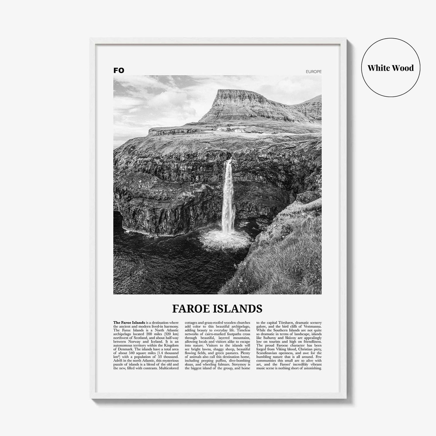 Faroe Islands Print Black and White, Faroe Islands Wall Art, Faroe Islands Poster, Faroe Islands Photo, Faeroe, Færøerne, Tórshavn, Europe