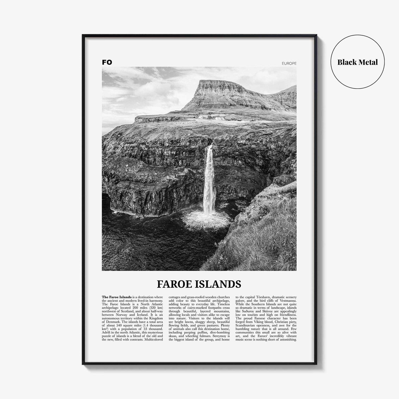 Faroe Islands Print Black and White, Faroe Islands Wall Art, Faroe Islands Poster, Faroe Islands Photo, Faeroe, Færøerne, Tórshavn, Europe
