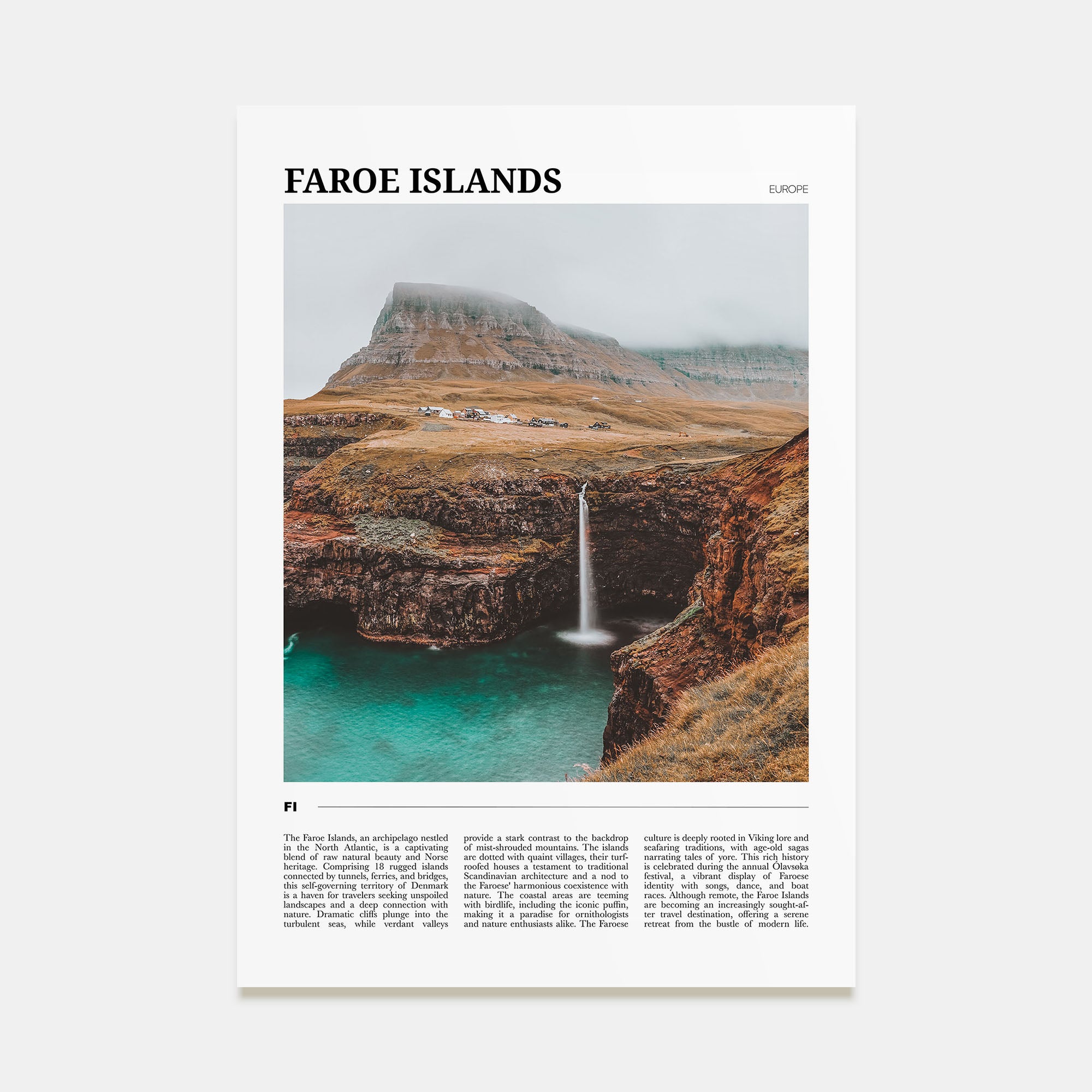 Faroe Islands Travel Color Poster