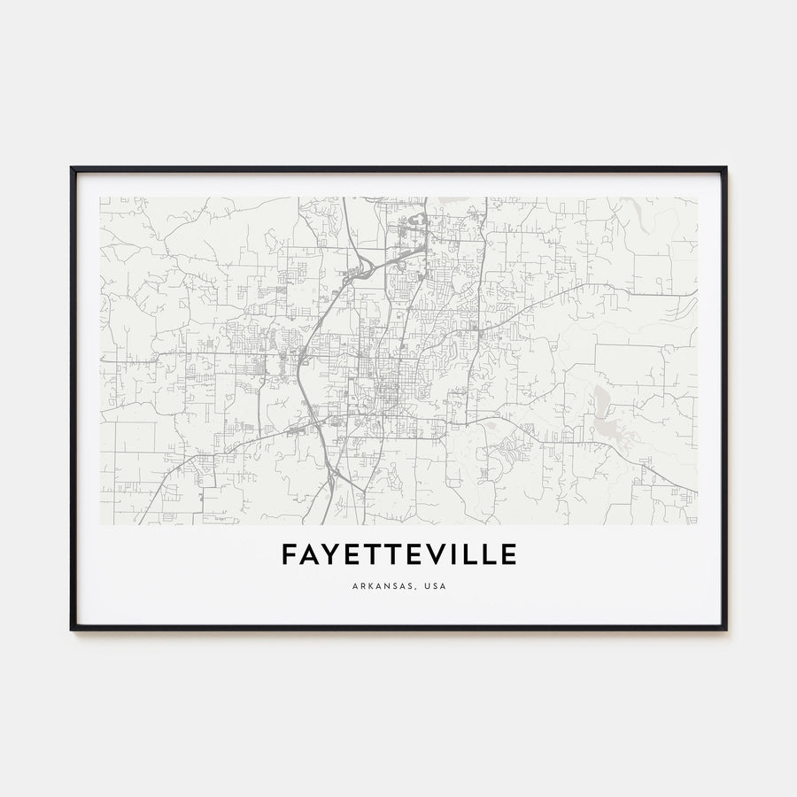 Fayetteville, Arkansas Map Landscape Poster