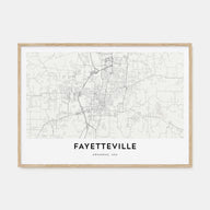 Fayetteville, Arkansas Map Landscape Poster