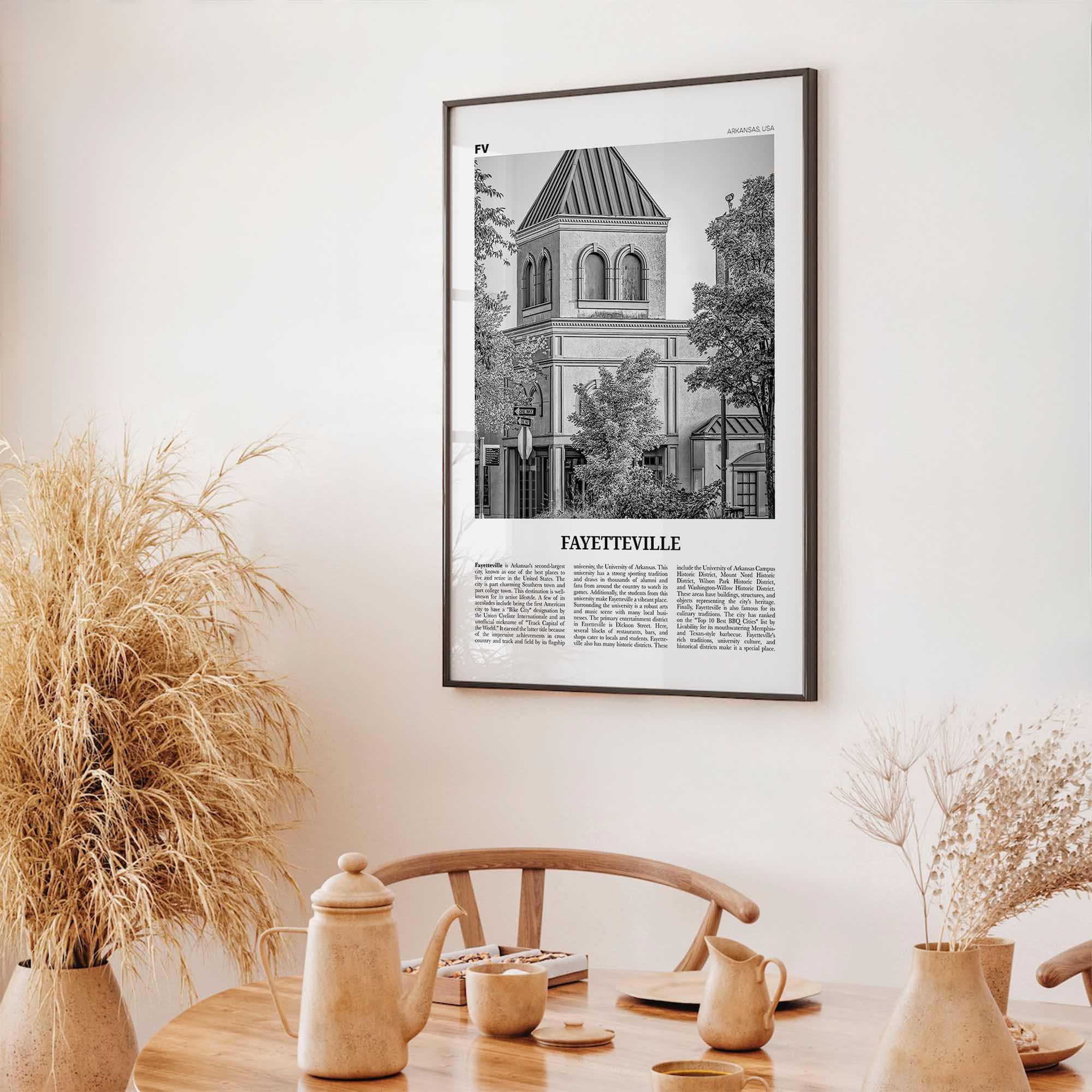 Fayetteville Print Black and White Arkansas, Fayetteville Wall Art, Fayetteville Poster, Fayetteville Photo, Fayetteville Wall Décor, USA