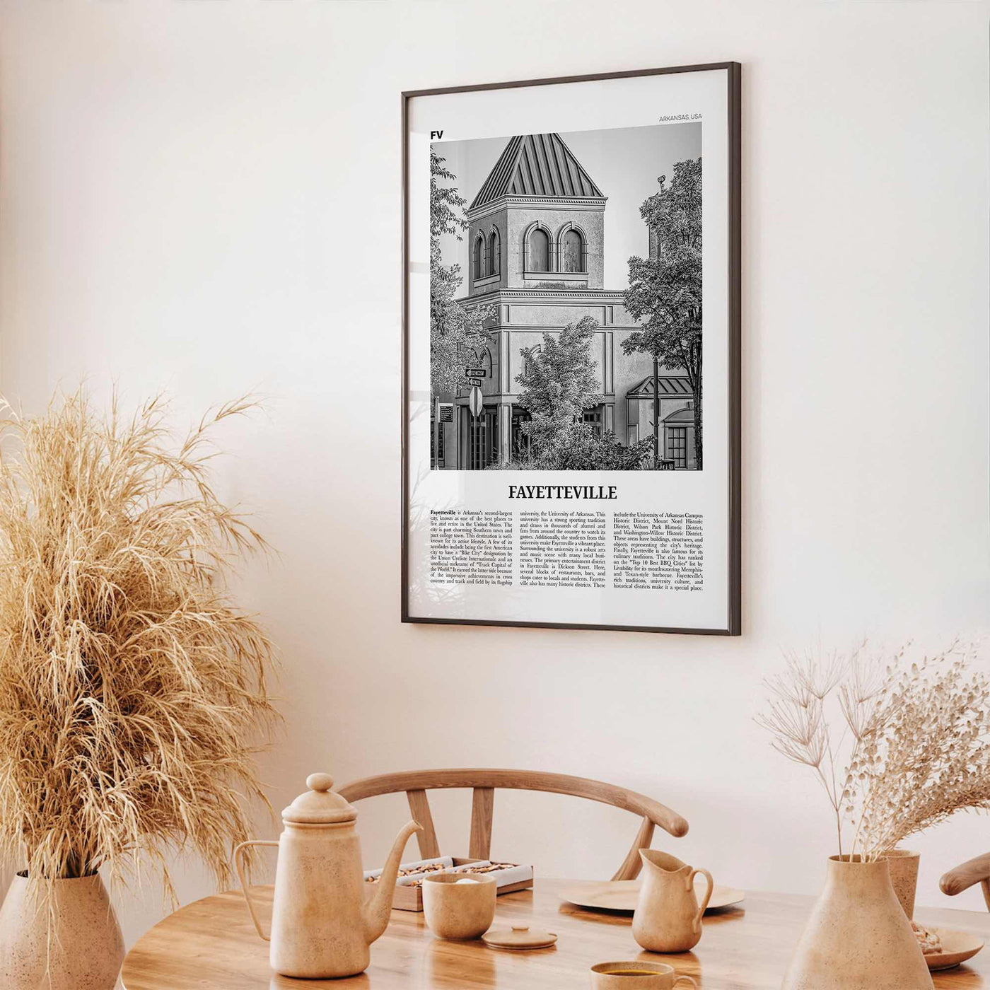 Fayetteville Print Black and White Arkansas, Fayetteville Wall Art, Fayetteville Poster, Fayetteville Photo, Fayetteville Wall Décor, USA