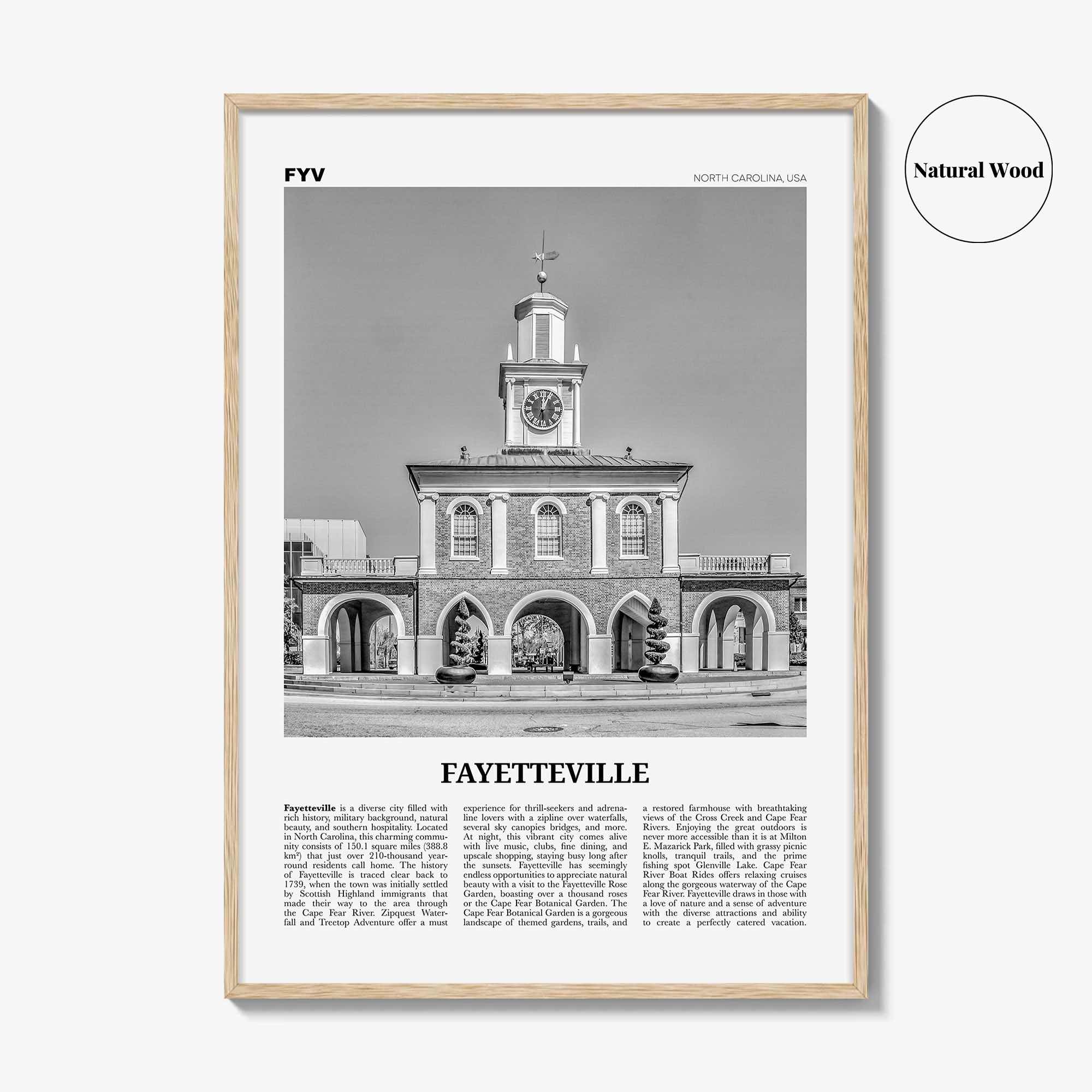 Fayetteville Print Black and White North Carolina, Fayetteville Wall Art, Fayetteville Poster, Fayetteville Photo, Fayetteville Décor, USA