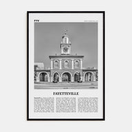 Fayetteville, North Carolina Travel B&W Poster