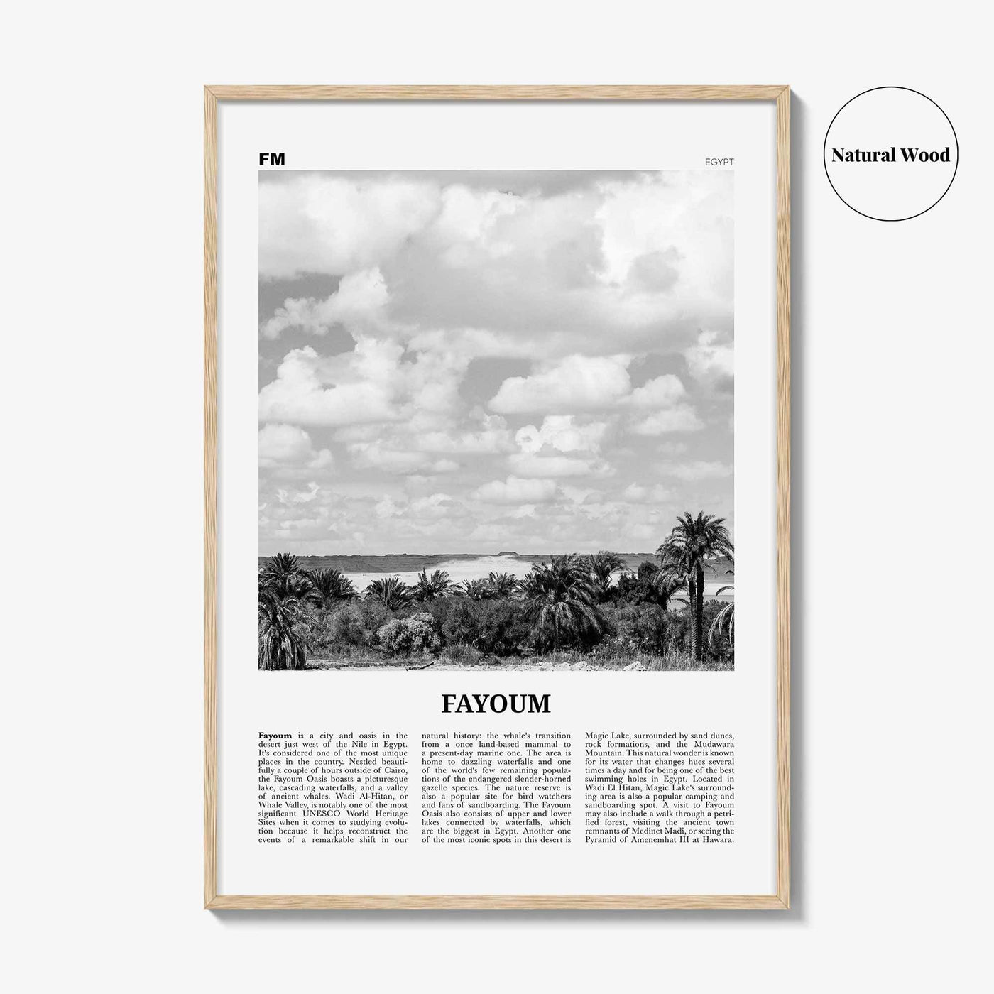 Fayoum Print Black and White, Fayoum Wall Art, Fayoum Poster, Fayoum Photo, Fayoum Wall Décor, Fayoum Map, Egypt