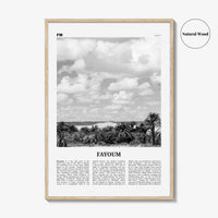 Fayoum Print Black and White, Fayoum Wall Art, Fayoum Poster, Fayoum Photo, Fayoum Wall Décor, Fayoum Map, Egypt