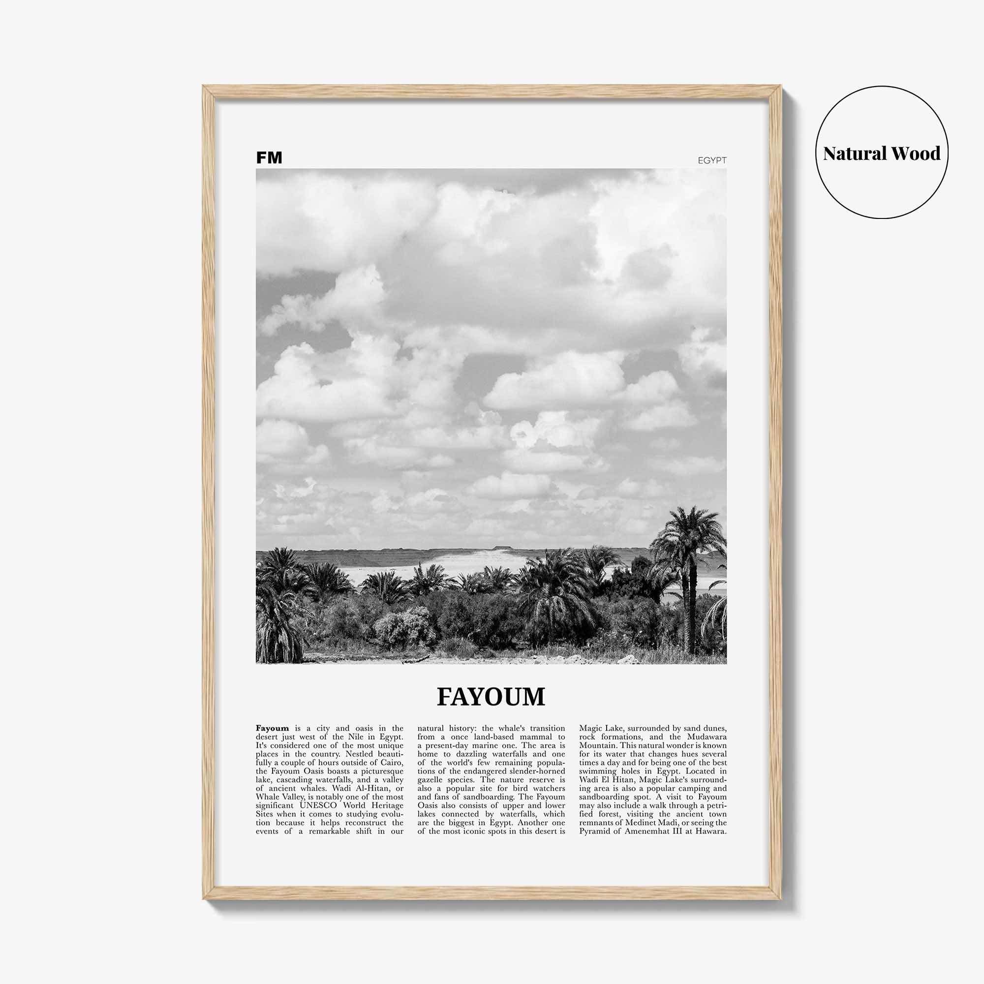 Fayoum Print Black and White, Fayoum Wall Art, Fayoum Poster, Fayoum Photo, Fayoum Wall Décor, Fayoum Map, Egypt