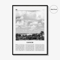 Fayoum Print Black and White, Fayoum Wall Art, Fayoum Poster, Fayoum Photo, Fayoum Wall Décor, Fayoum Map, Egypt