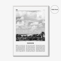 Fayoum Print Black and White, Fayoum Wall Art, Fayoum Poster, Fayoum Photo, Fayoum Wall Décor, Fayoum Map, Egypt