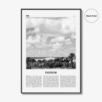 Fayoum Print Black and White, Fayoum Wall Art, Fayoum Poster, Fayoum Photo, Fayoum Wall Décor, Fayoum Map, Egypt