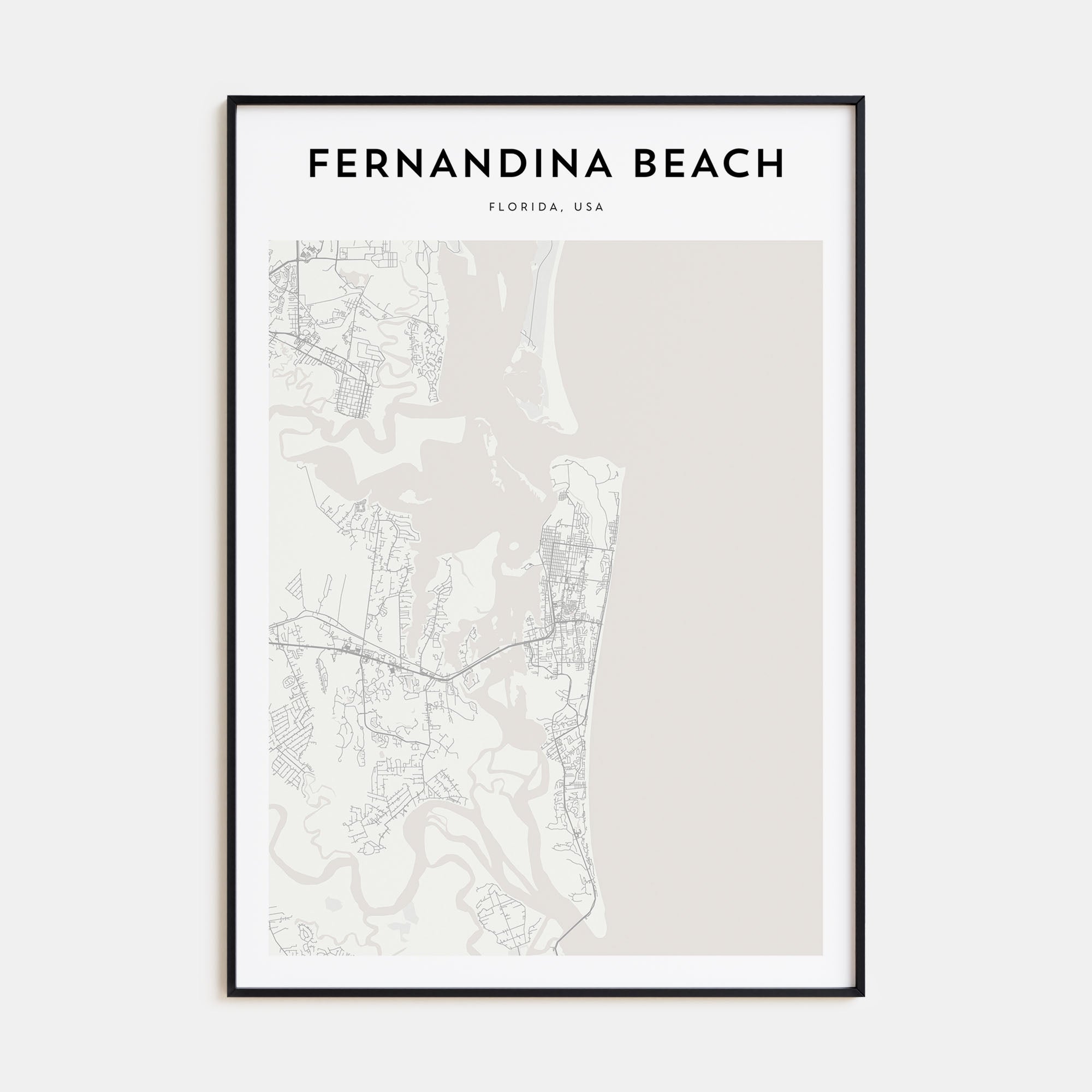Fernandina Beach Map Portrait Poster